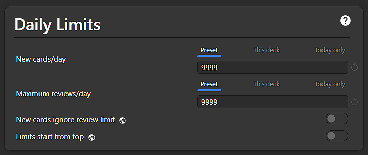 Daily Limits